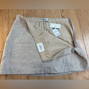 Beige Linen Skort